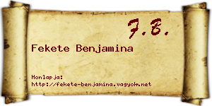 Fekete Benjamina névjegykártya